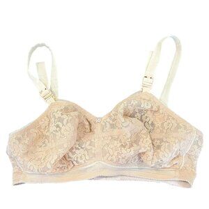 Vintage Pennyrich Beige Lace Bra Size 30F Retro Lingerie Intimates